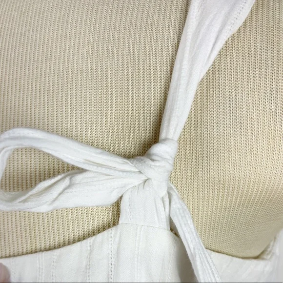 ALL SAINTS White Cotton Summer Midi Dress shoulder Tie straps - Picture 6 of 9